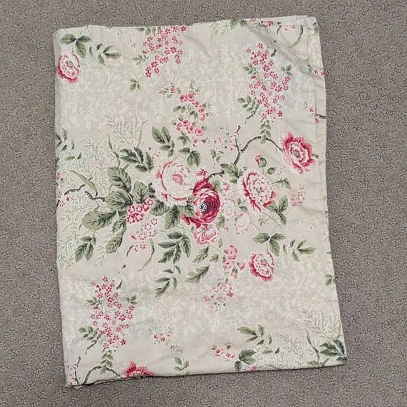 Lauren Ralph Lauren pillow case cover sham standard 100% cotton Asia Roses tan - Picture 5 of 9